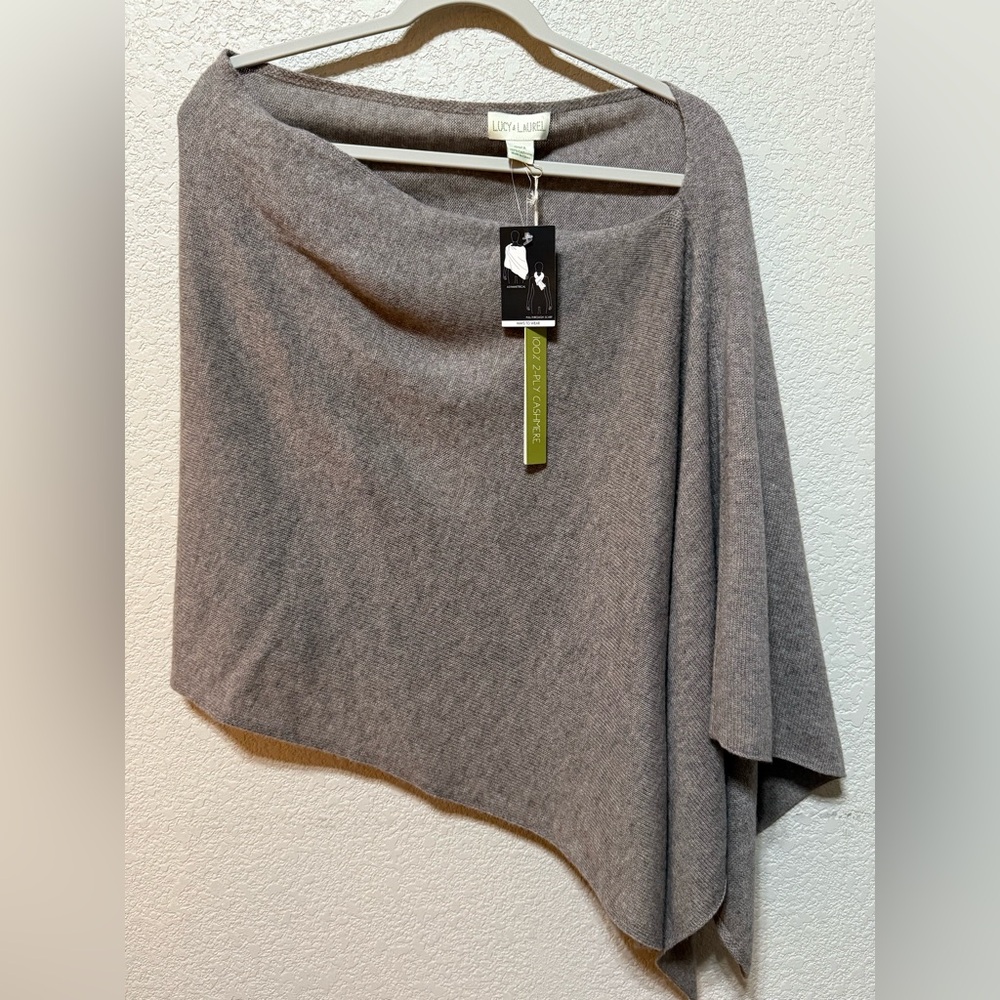 Lucy & Laurel 2 Ply Cashmere Poncho One Size